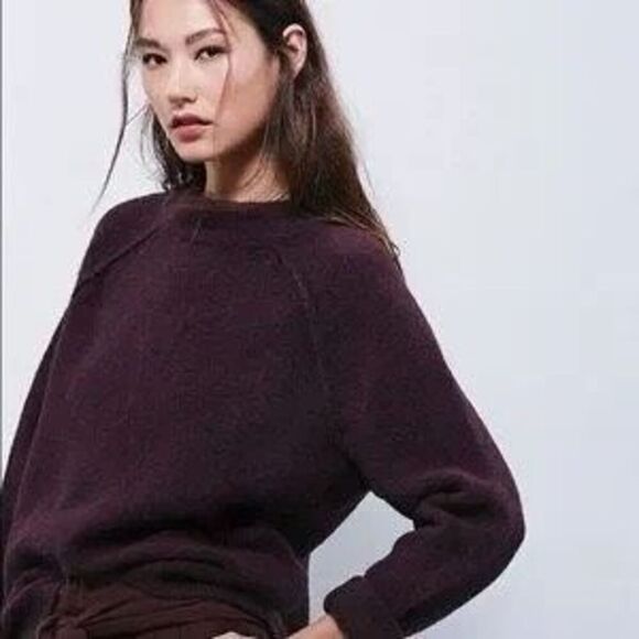 Free People Bubble Crew Neck Pullover Sweater Purple - Picture 1 of 5